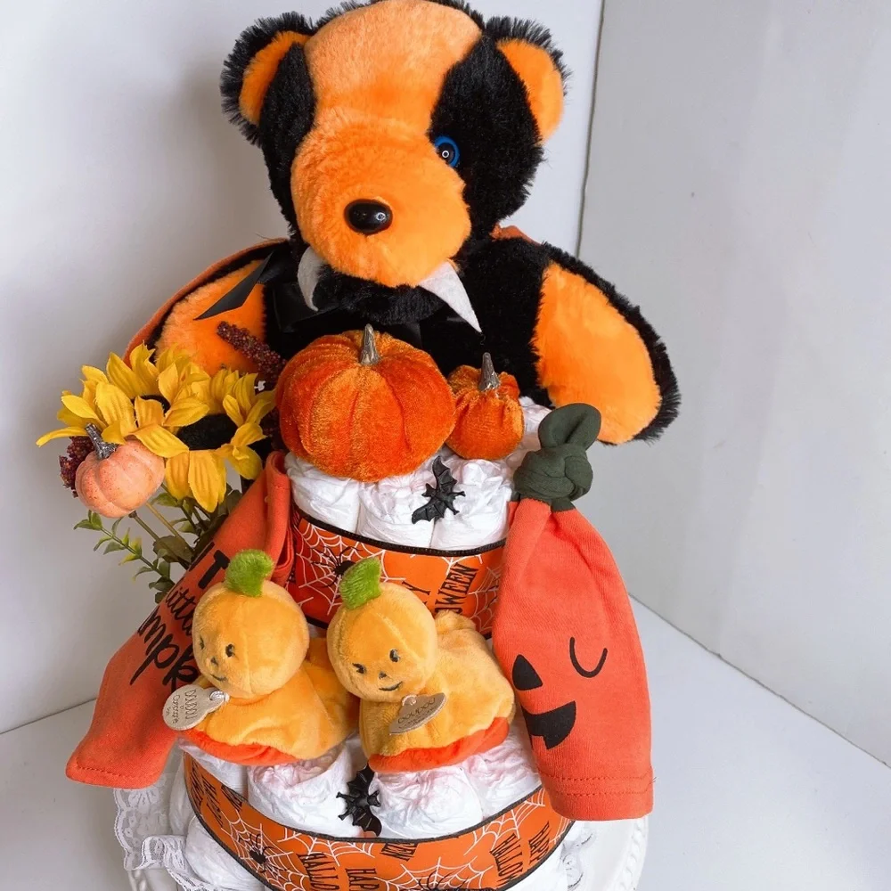 Halloween Diaper Cake, Halloween Baby Gift
